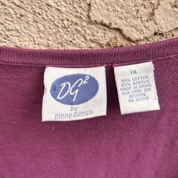 Diane Gilman Sequin Front Tank Top Size 1X - Picture 3 of 4